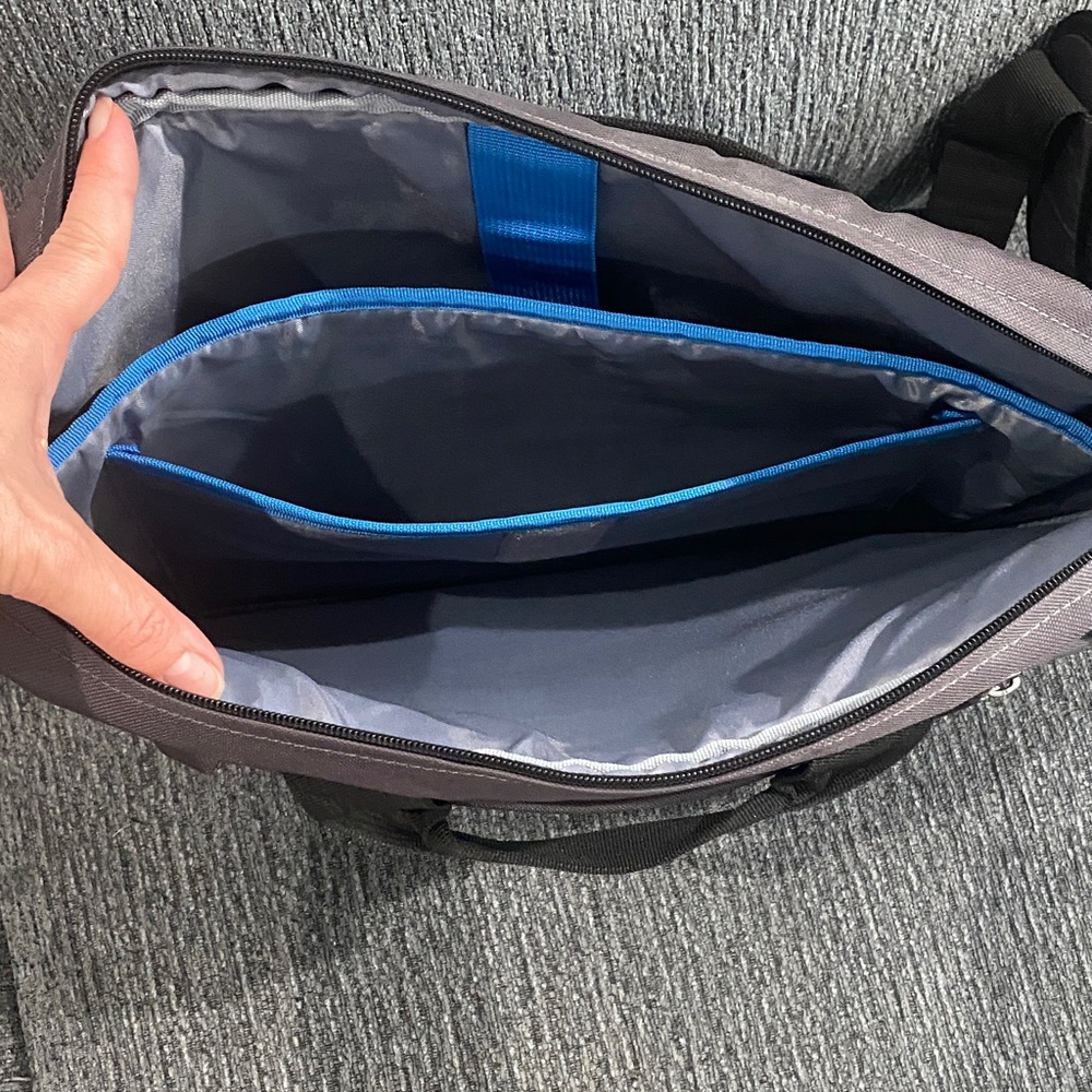 Dell Gray and Black Laptop Briefcase with Blue Accent - Picture 2 of 8